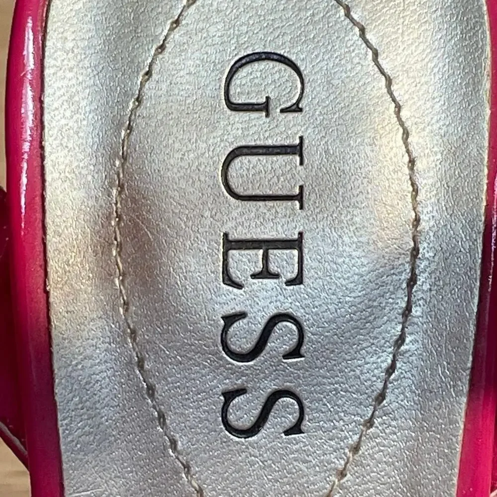 Guess Women's Tropical Pink Floral Ankle Strap Stiletto Platform Heels Size 9M